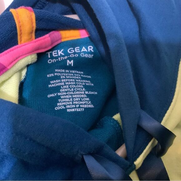 NWT Tek Gera Women's On the Go Active Hoodie Teal and Yellow Size medium - Picture 8 of 8